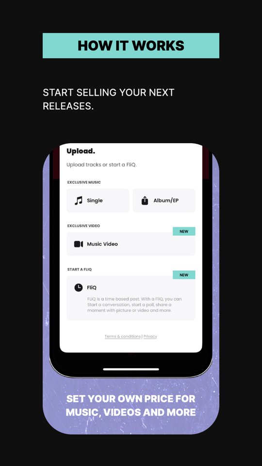 Upload a release and set your own price for music, videos and more