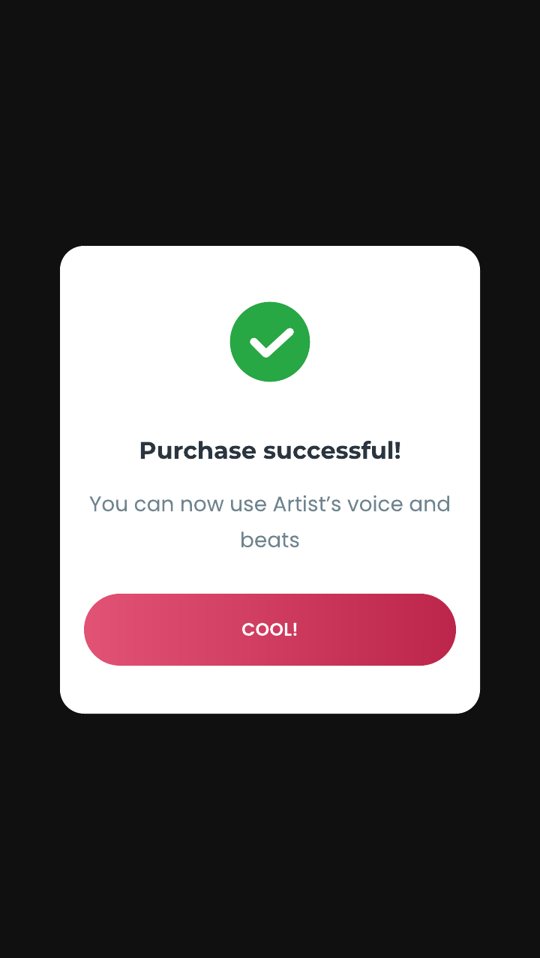 Purchase confirmed: the artist's voice and beats are unlocked