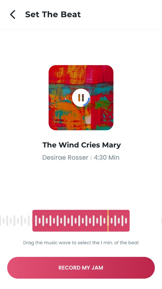 Set the beat: drag the waveform to pick the 1 minute you'll record over