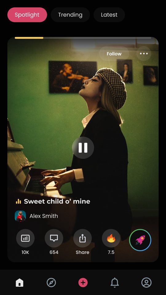Create: start a jam with background music from Spotify or Apple Music, or an artist's AI voice